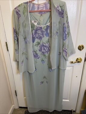 Patra Woman Floral Slip Dress in Mint Green and Lavender from Dillards.
